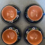 4 teacups and saucers