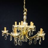 Bronze chandelier, crystal.