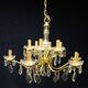 Lustre en bronze, cristal.