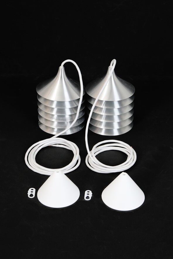 Set of 2 'Duett' pendant lamps / Bent Gantzel-Boysen / Ikea / 1980s / Danish postmodern design