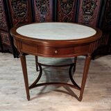 Round mahogany pedestal table Louis XVI
