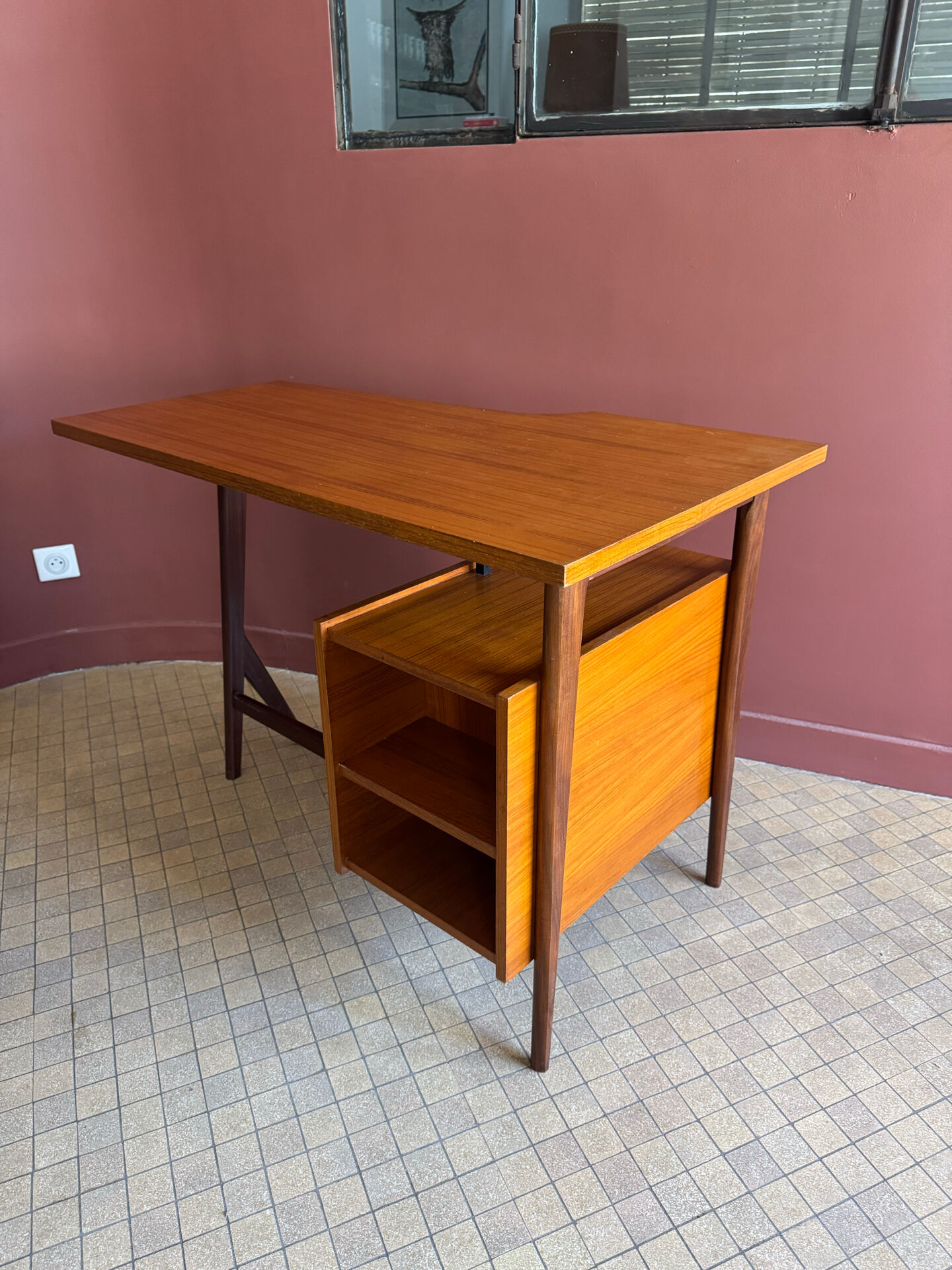 Bureau vintage teck & acajou