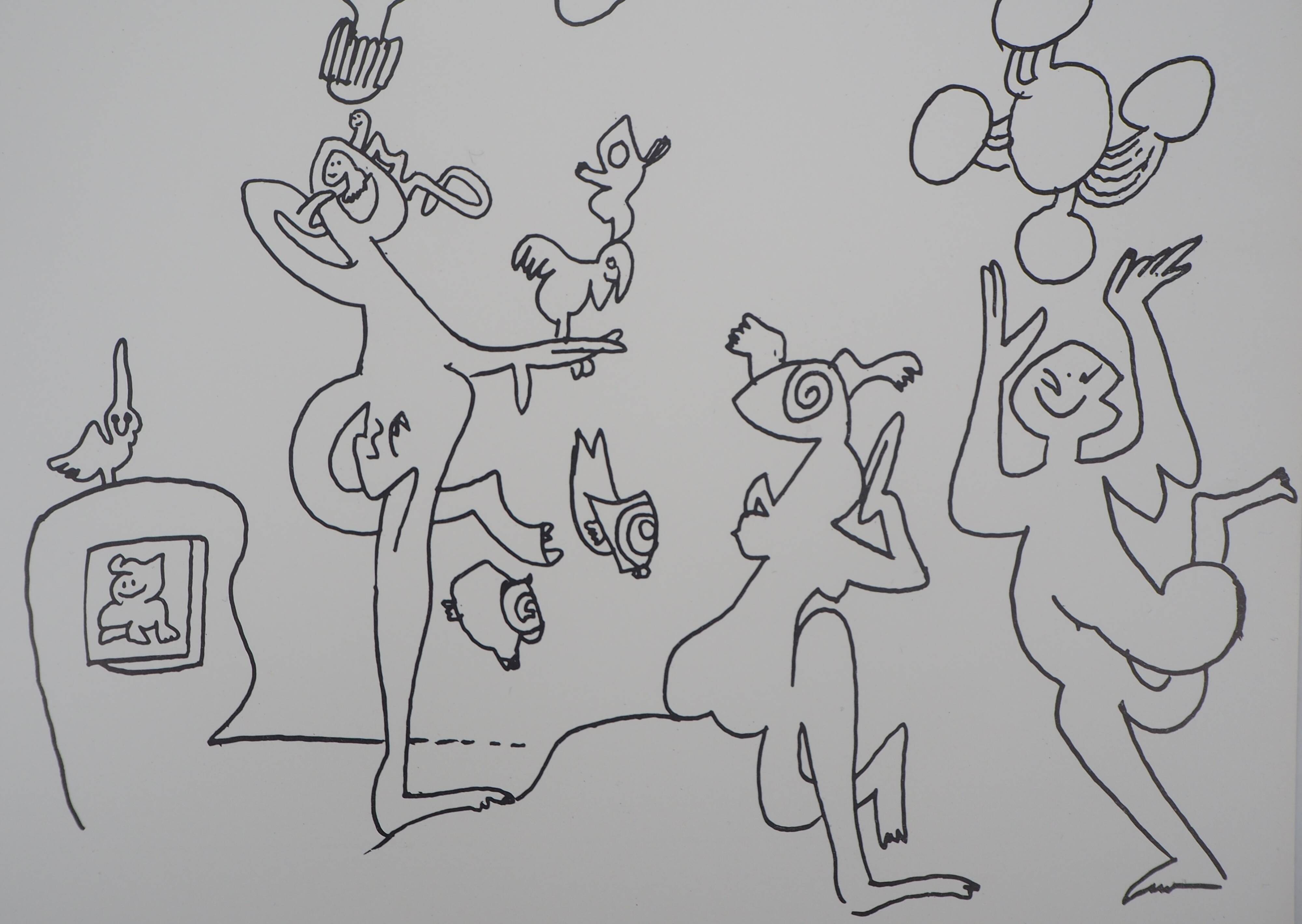 Roberto matta: joyful characters - original lithograph