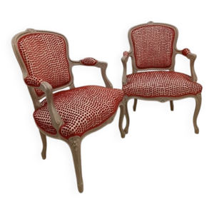 Rare  lot de 2 fauteuils - voltaire