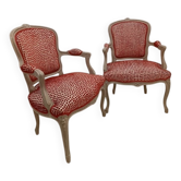 Rare  lot de 2 fauteuils voltaire rénovés
