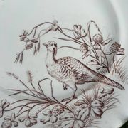 12 assiettes plates en terre de fer modèle Chasse