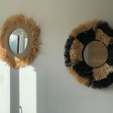 Mirror in raffia, 47 cm