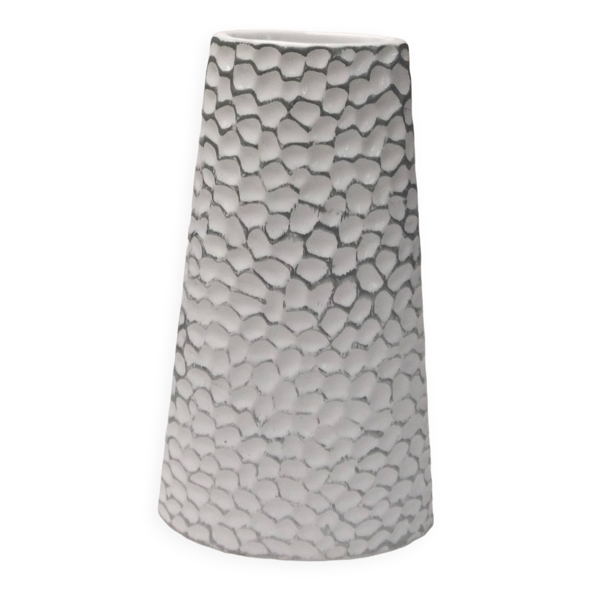 Antique ceramic slip vase signed numbered vintage