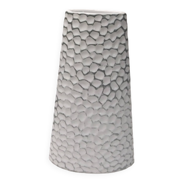 Vase ancien céramique barbotine signé numéroté vintage
