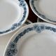 Set of 8 blue ironstone dinner plates Longchamp model Denise.