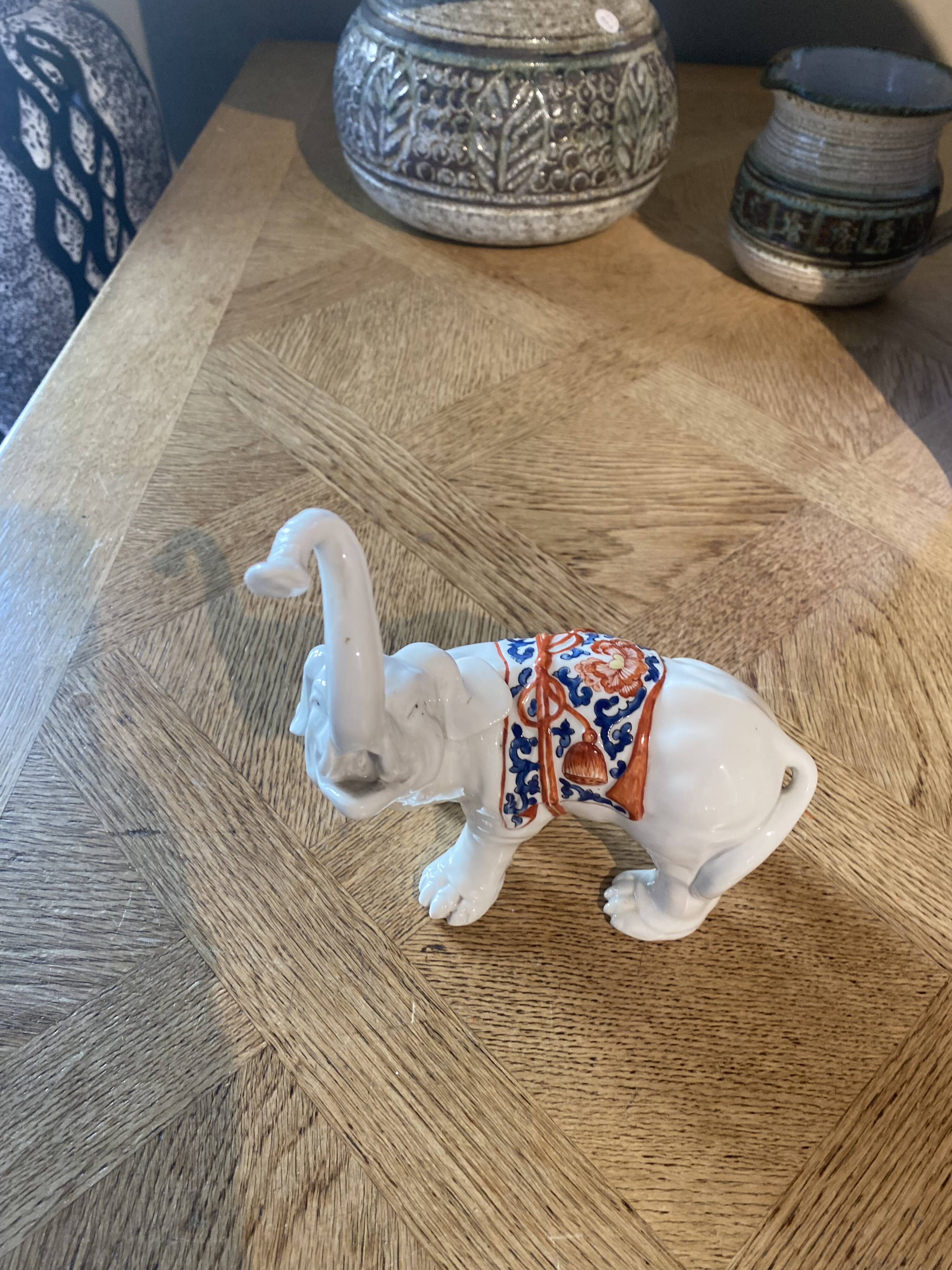 Enameled porcelain elephant