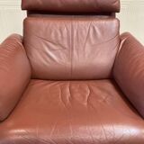 Pair of "Erpo" designer leather armchairs