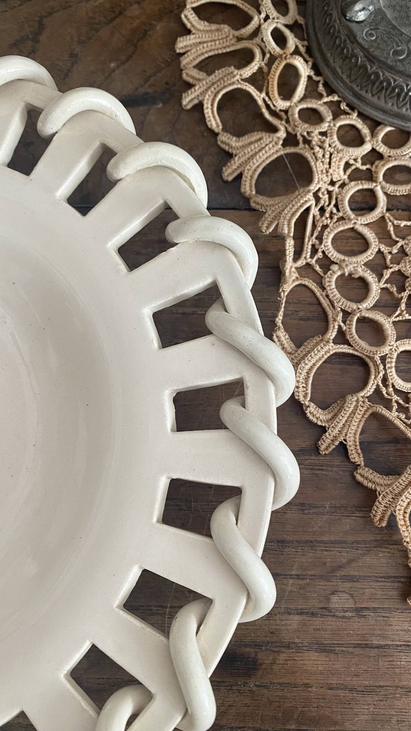 Plate, openwork ceramic catchall Malicorne