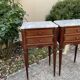 2 bedside tables in wood and marble