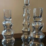 Trio de bougeoirs design en verre soufflé