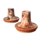 Paire de bougeoirs en poterie de Jersey