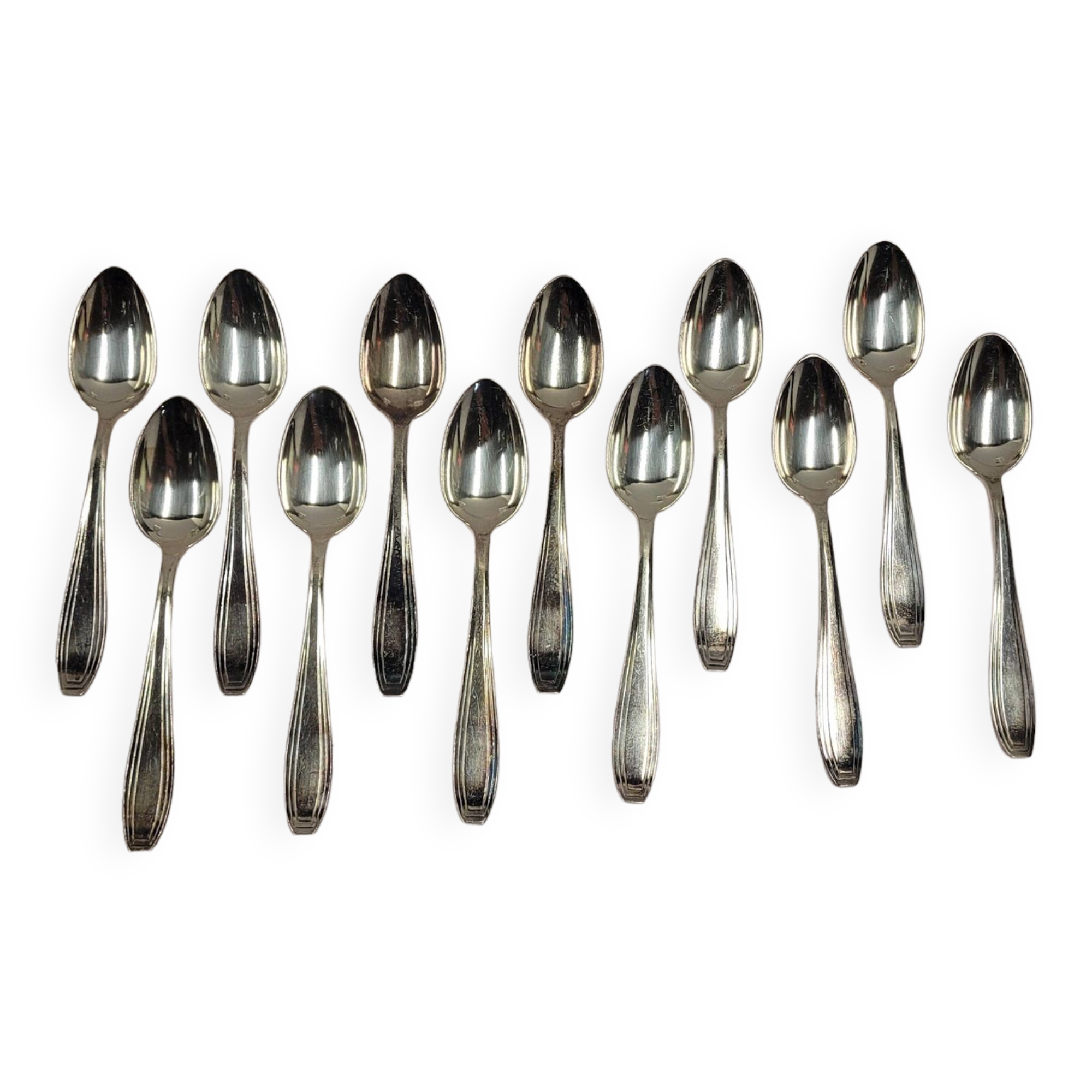 12 small silver-plated spoons