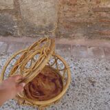 Worker round rattan basket