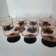 Champagne glasses in colored glass