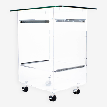 Plexiglass chest of drawers and glass top