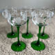 Set of 5 wine glasses with chiseled decoration