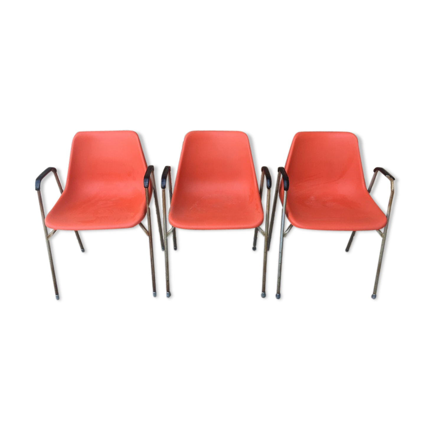 Set de 3 chaises à accoudoirs Robin Day