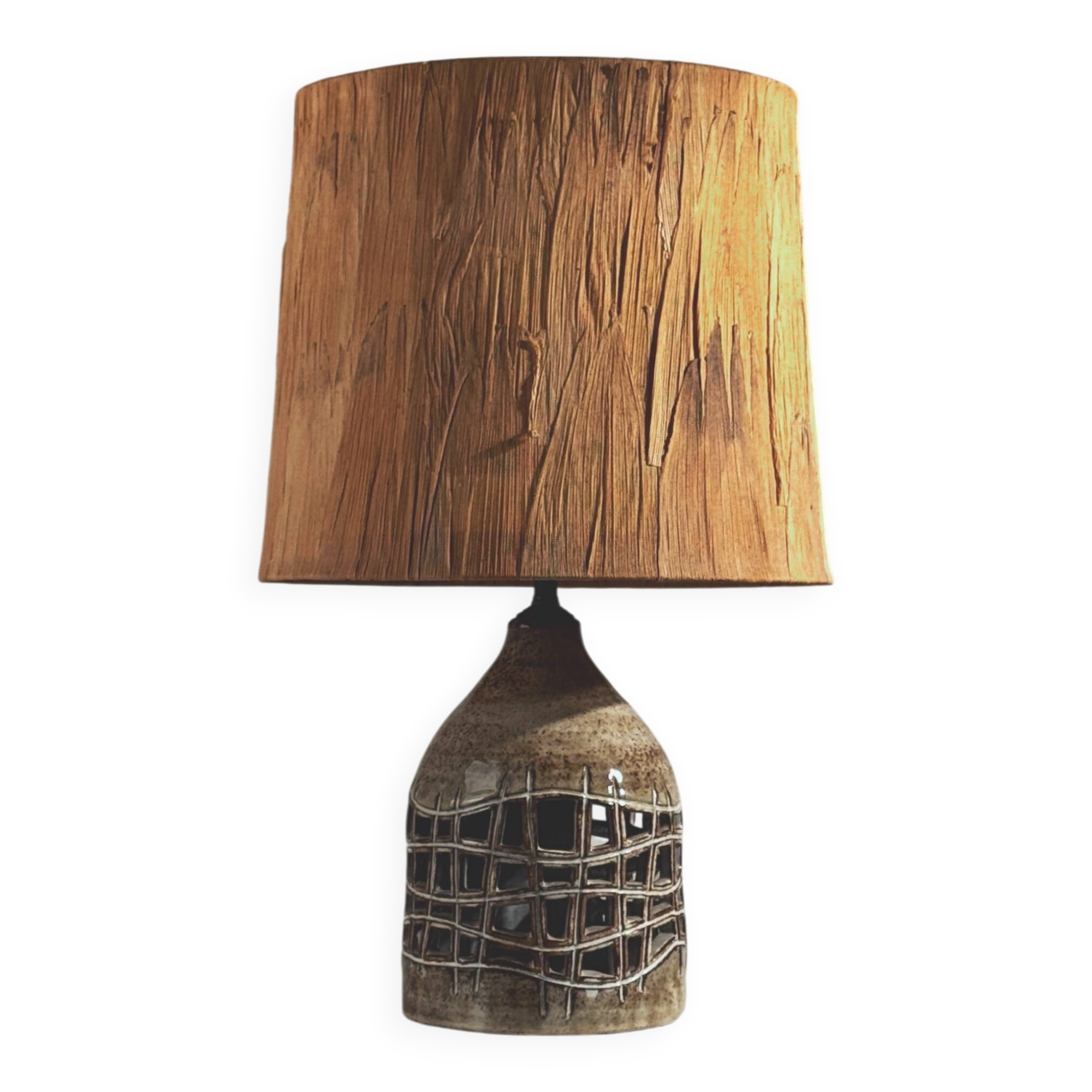 Ceramic lamp base by Robert Pérot, Vallauris, France, circa 1960.