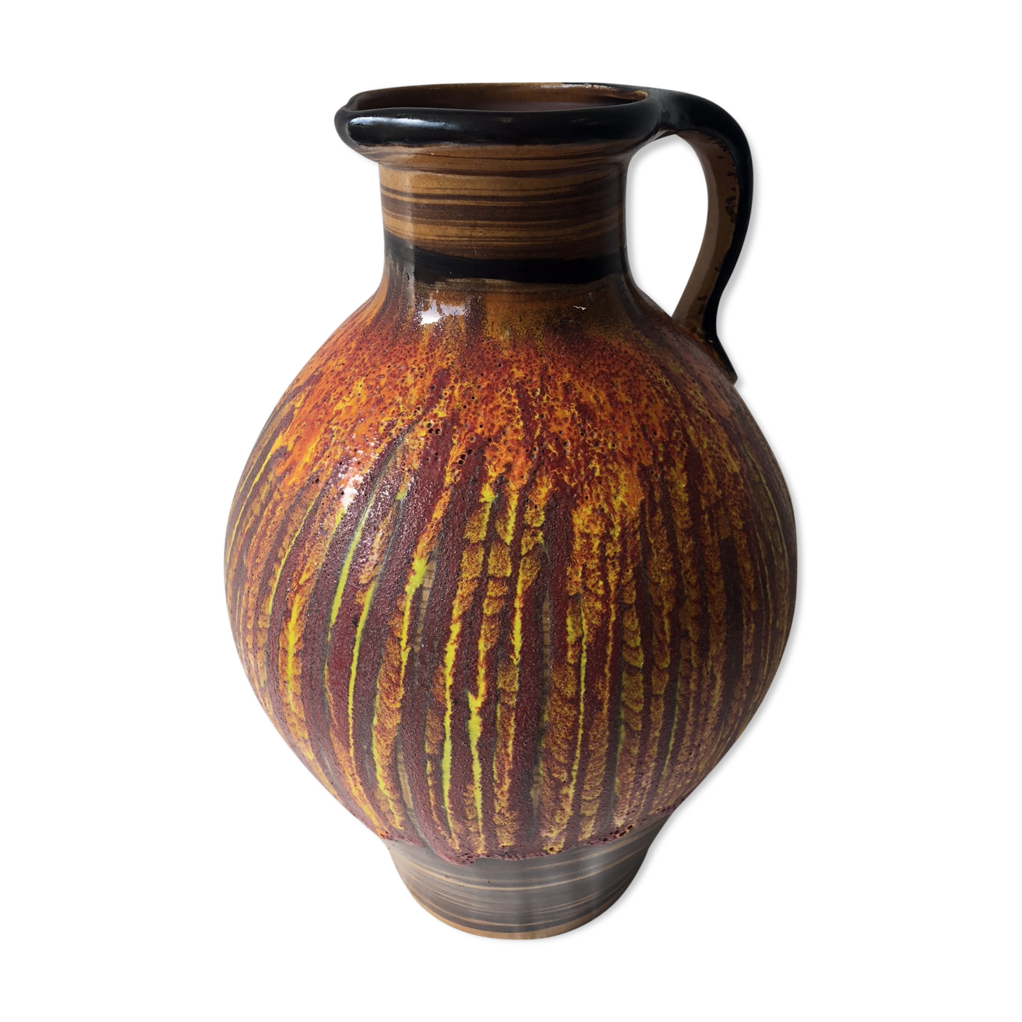 Saint Clement glazed ceramic 60s pitcher