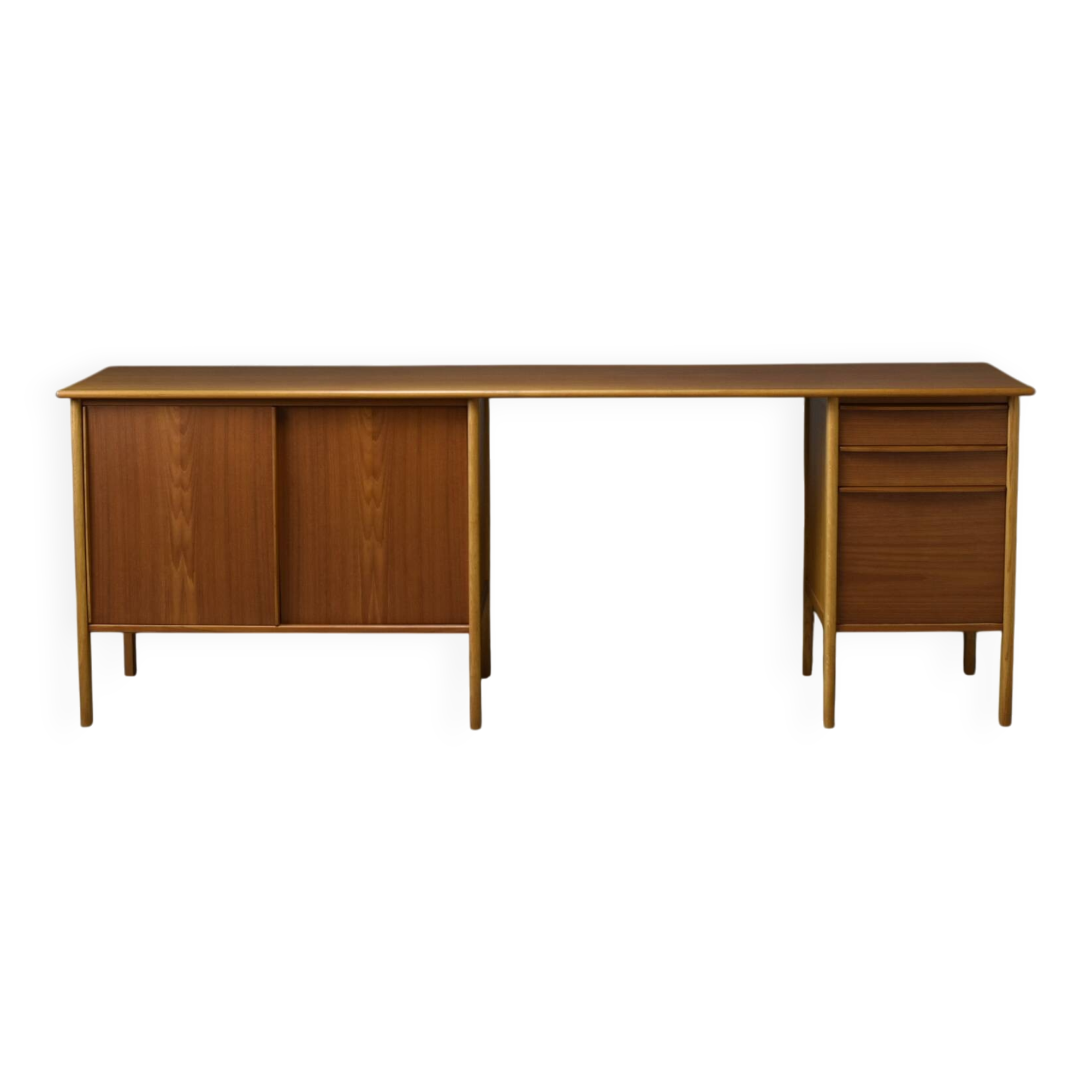Scandinavian teak & oak desk-sideboard 1950s/60s