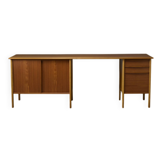 Scandinavian teak & oak desk-sideboard 1950s/60s