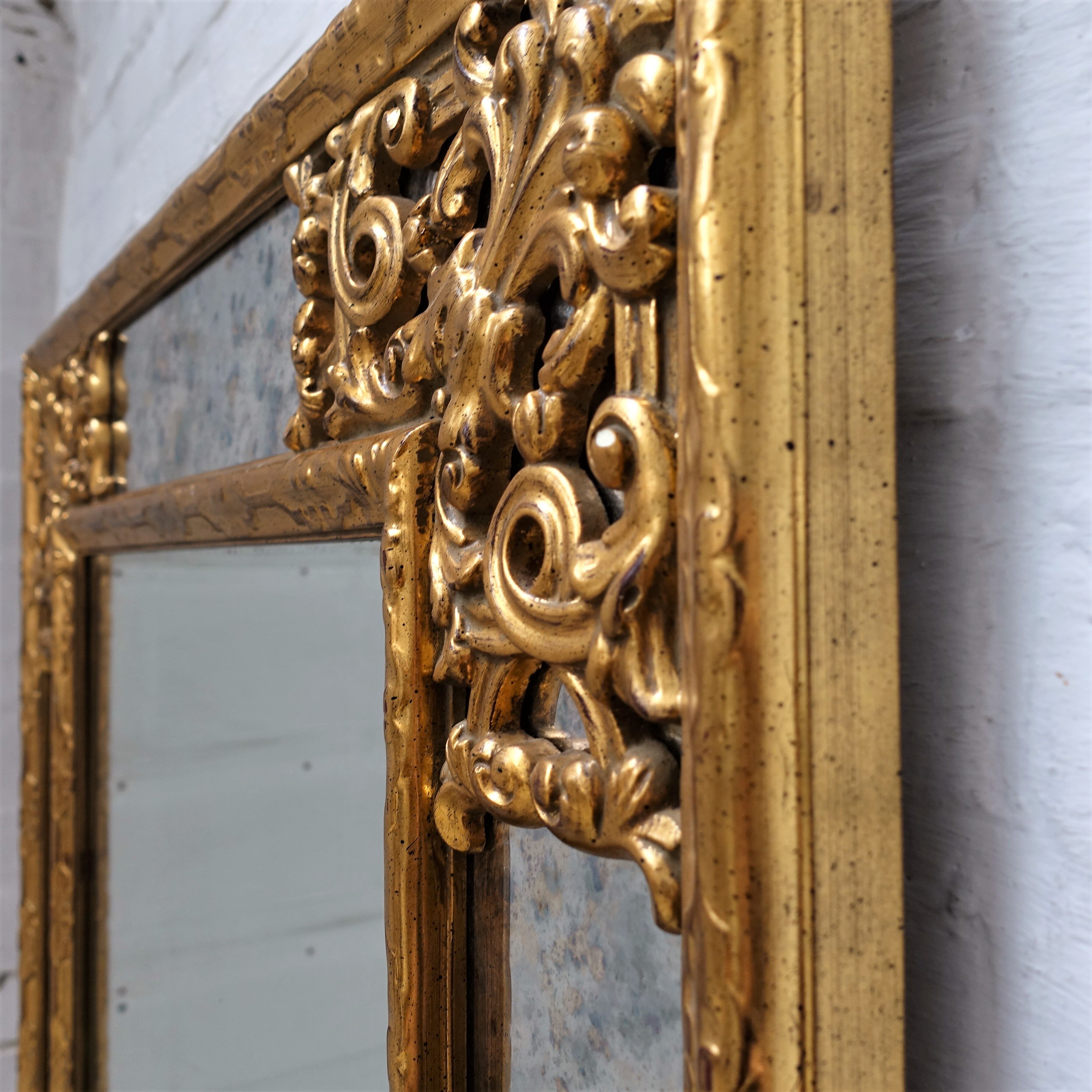 Miroir Deknudt doré vintage