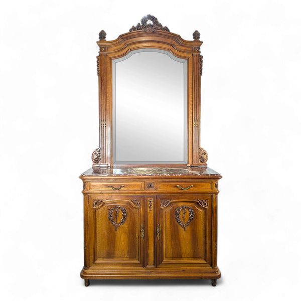 Desserte, buffet de style Louis XVI en noyer