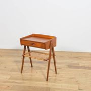 Mid-Century Teak and Rattan Nightstands by Søren Rasmussen, Denmark, 1960s,