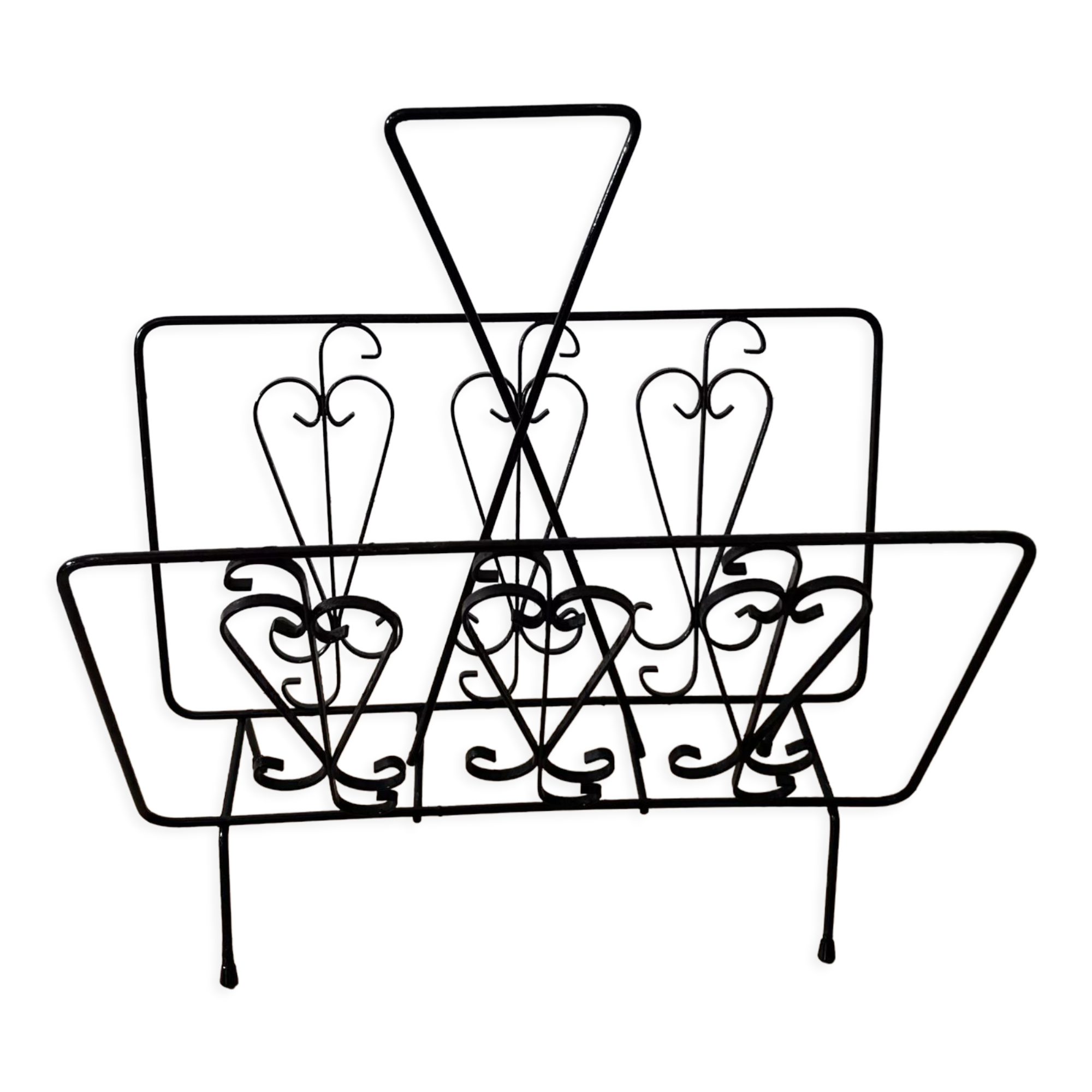 Black steel magazine holder