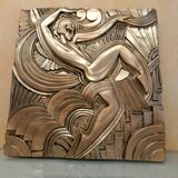 Large Art Deco bas-relief dancer "Folies bergère" after Maurice Picaud