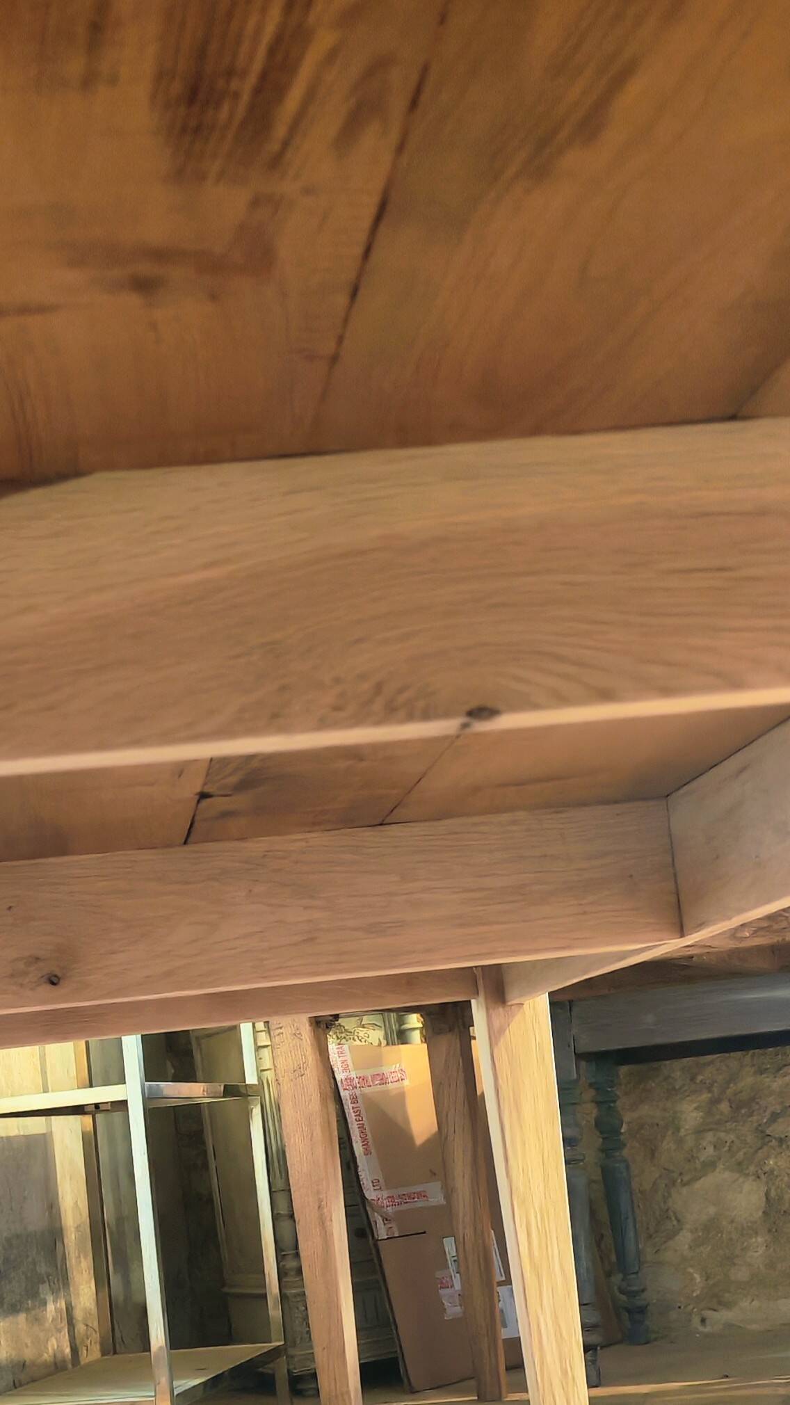 Raw solid oak and chestnut farmhouse table 244cm