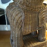 Rattan Elephant table in the style of Vivaï del Sud, Italy 1970