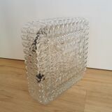 Plafonnier vintage en verre gaufré : éclairage rétro des années 1970