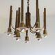 Lustre trompette en laiton, années 1970