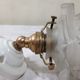 Art deco porcelain, brass and rose glass wall lamp