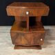 Pair of Art Deco bedside tables in walnut, left and right.
