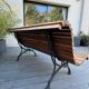 Old slatted public bench