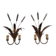 Brass wall lights with a bouquet of reeds by FlorArt.