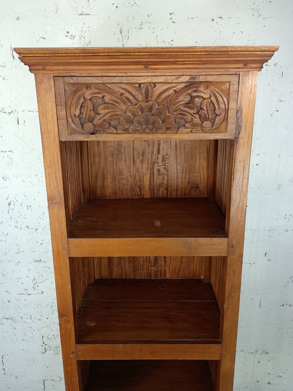 Exotic wood shelving unit from the 90s