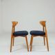 Vintage Scandinavian boucle navy blue chairs set of 4