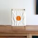 Lamp square rice paper, orange round, 70 years