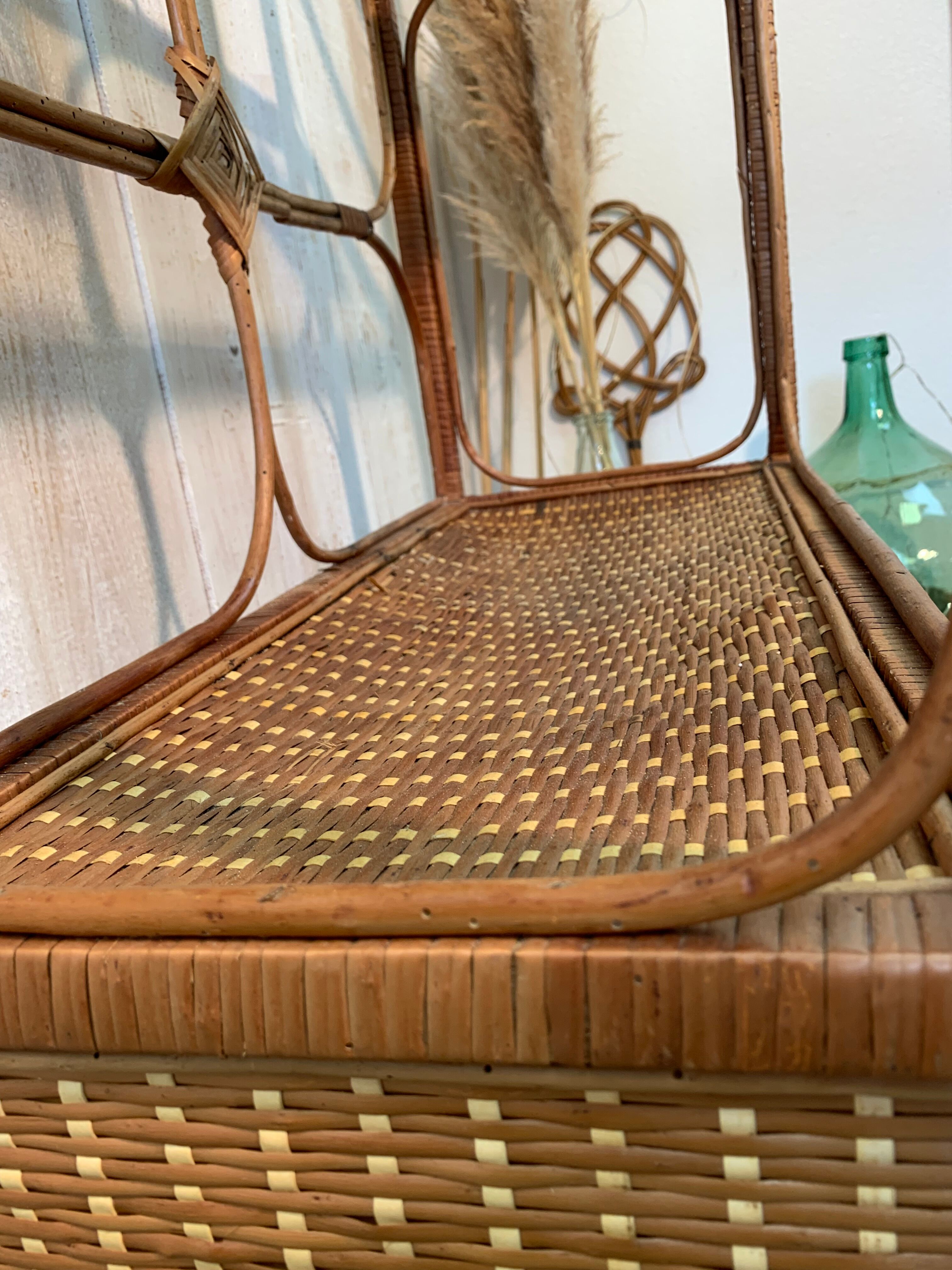 Vintage rattan shelf