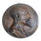 Medallion bas-relief portrait man old bronze 24 cm 1.6 kg foundries Manures et Cie