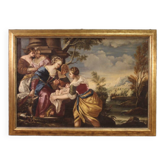 Great 18th century painting, Moses saved from the waters