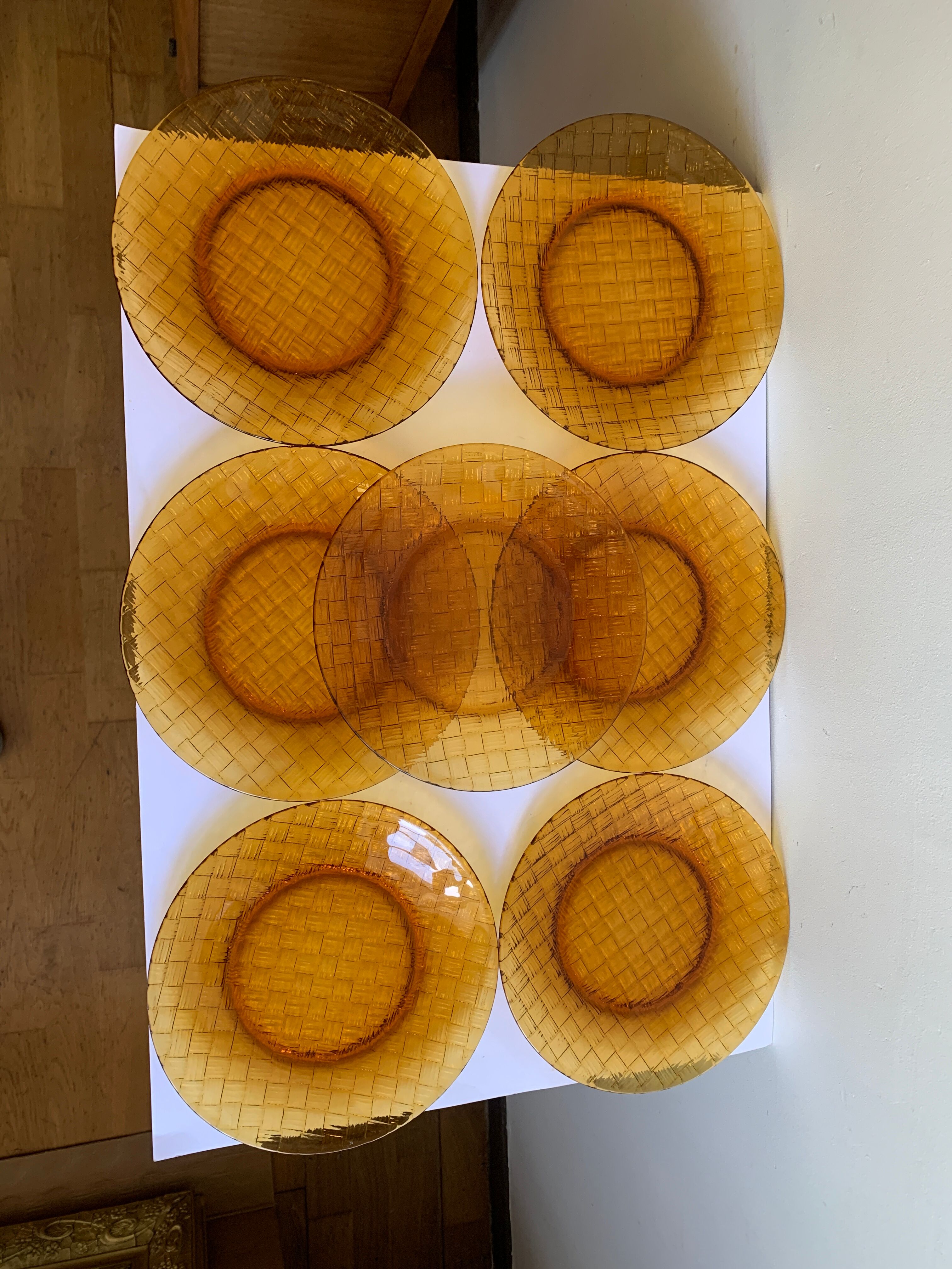 Vintage smoked glass plates